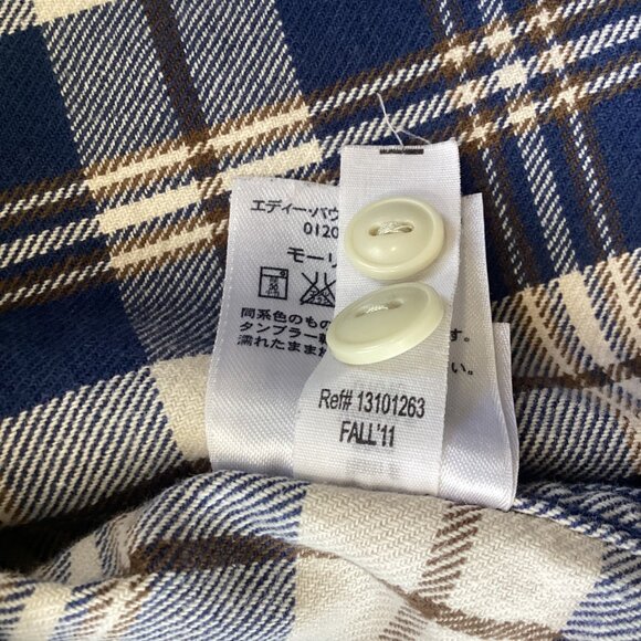 Eddie Bauer Mens Classic Fit Plaid Button-Down Shirt Size XXL 2XL Blue & Beige C - Picture 5 of 10